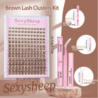 Eyelash Extension Kit DIY Brown Lash Clusters